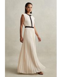 Reiss - Harley - White Pleated Maxi Dress - Lyst