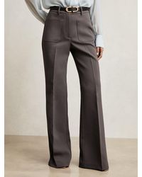 Reiss - Priya - Mauve Neutral Twill Patch-pocket Flared Trousers, Us 2 - Lyst