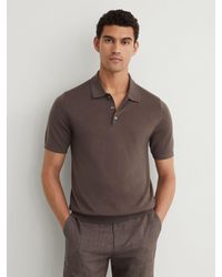 Reiss - Merino Wool Short-Sleeve Polo Shirt - Lyst