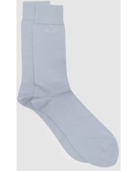 Reiss - Milo - Sky Blue Cotton-blend Script-logo Socks, M-l - Lyst