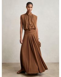 Reiss - Jersey Ruched-Waist Maxi Skirt - Lyst