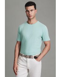 Reiss - Bless - Ocean Green Cotton Crew Neck T-shirt, L - Lyst