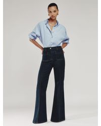 Reiss - Sakura - Dark Blue Patch-pocket Flared Jeans, 30w X 31l (uk 30 R) - Lyst