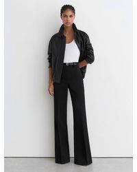 Reiss - Petite Leather High-Rise Flared Trousers - Lyst