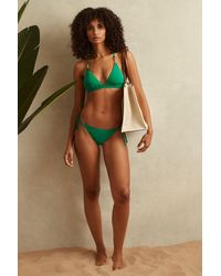 Reiss - Riah - Green Triangle Halter Neck Bikini Top - Lyst