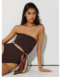 Reiss - Bandeau Scarf-Tie Swimsuit - Lyst