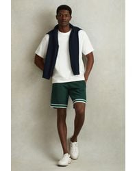 Reiss - Jack - Green Multi Knitted Elasticated Waist Shorts, Xxl - Lyst