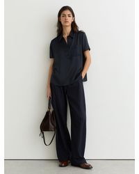 Reiss - Silk Half-Button Short-Sleeve Shirt - Lyst