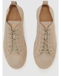 Reiss - Suede Espadrille Lace-Up Trainers - Lyst