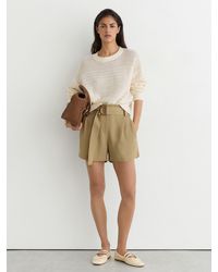 Reiss - Twill Belted Relaxed Shorts - Lyst
