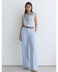 Reiss - Amelia - Light Blue Silk Sleeveless Shirt, Us 10 - Lyst