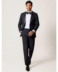 Reiss - Wool-Blend Jacquard Tuxedo Trousers Classic-Fit - Lyst