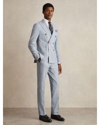 Reiss - Belmont Double-Breasted Textured Suit Blazer With Wool Slim-Fit - Lyst
