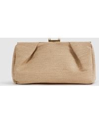 Reiss - Madison - Natural Woven Clutch Bag - Lyst