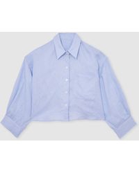Reiss - Linen Oversize Cropped Shirt - Lyst
