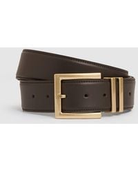 Reiss - Leather Square Buckle Belt - Lyst