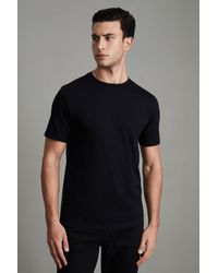 Reiss - Bless - Black Cotton Crew Neck T-shirt, S - Lyst