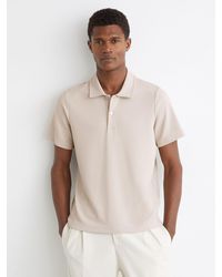 Reiss - Textured Half-Button Polo Shirt - Lyst