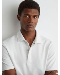 Reiss - Textured Concealed-Placket Polo Shirt - Lyst