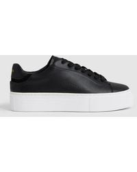Reiss - Francesca Leather Low-Top Trainers - Lyst
