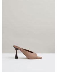 Reiss - Leather Heeled Mules - Lyst