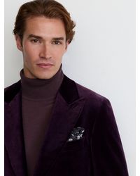 Reiss - Apsara - Purple Velvet Single-breasted Classic-fit Blazer, Us 42 - Lyst