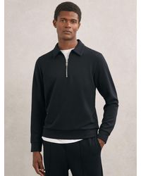 Reiss - Premium Interlock Half-Zip Polo Sweatshirt - Lyst