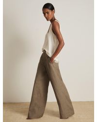 Reiss - Atelier Wide-Leg Suit Trousers With Linen - Lyst
