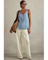 Reiss - Eira - Blue Relaxed Cotton Scoop Neck Vest - Lyst