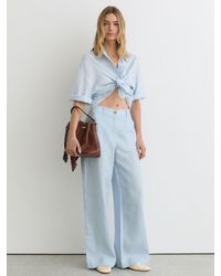 Reiss - Linen Wide-Leg Trousers - Lyst