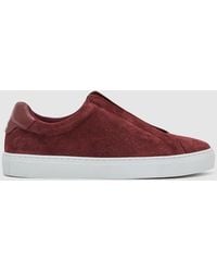 Reiss - Suede Slip-On Elasticated Trainers - Lyst