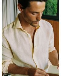 Reiss - Ruban Linen Cutaway-Collar Regular-Fit Shirt - Lyst