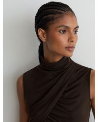 Reiss - Ruched High-Neck Top - Lyst