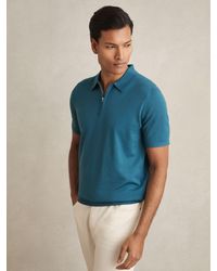Reiss - Merino Wool Half-Zip Polo Shirt - Lyst
