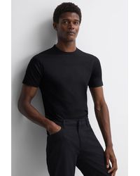 Reiss - Capri - Black Cotton Crew Neck T-shirt - Lyst