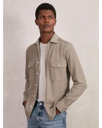 Reiss - Textured Twin Pocket Cotton Blend Overshirt - Lyst
