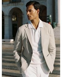 Reiss - Slim Fit Single Breasted Blazer With Cotton - Lyst