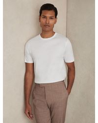 Reiss - Count - White Air-water Cotton Tailored-fit T-shirt, Xl - Lyst