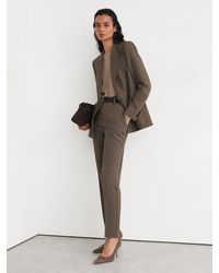 Reiss - Neutral Petite Puppytooth Slim-Fit Suit Trousers - Lyst