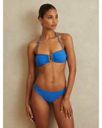 Reiss - Carina - Blue High Cut Bikini Bottoms, Us 0 - Lyst