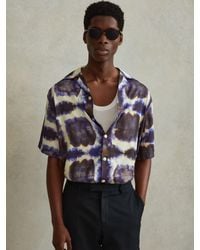 Reiss - Relaxed Tie Dye Cuban Collar Shirt - Lyst
