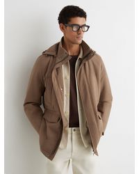Reiss - Hooded Zip-Through Padded Coat - Lyst