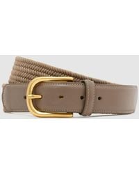 Reiss - Leather Woven Mix Belt - Lyst