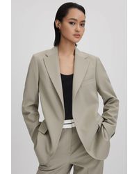 Reiss - Whitley - Green Wool Blend Single Breasted Suit Blazer - Lyst