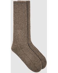 Reiss - Wool Blend Ribbed Socks - Lyst