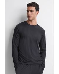 Reiss - Cromer - Charcoal Jersey Crew Neck Long Sleeve T-shirt - Lyst