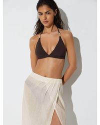 Reiss - Cotton-Blend Gauze Wrap Beach Skirt - Lyst