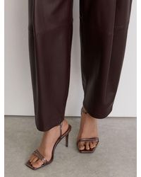 Reiss - Leather Metallic Strappy Heeled Sandals - Lyst