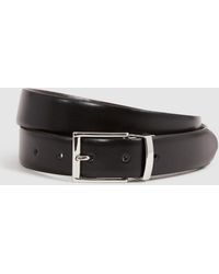 Reiss - Ricky - Black/dark Brown Reversible Leather Belt, 30 - Lyst