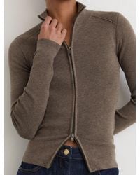 Reiss - Wool-Blend Knit Zip-Through Top - Lyst